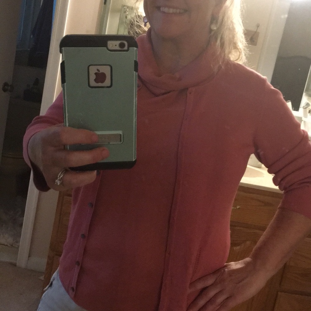 Two piece. Silk top with matching cardigan.
